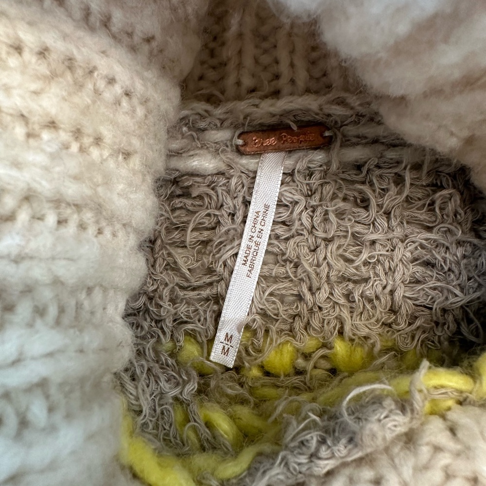 Free People Check Me Out Checkerboard Turtleneck Sweater Macaroon - Picture 5 of 5